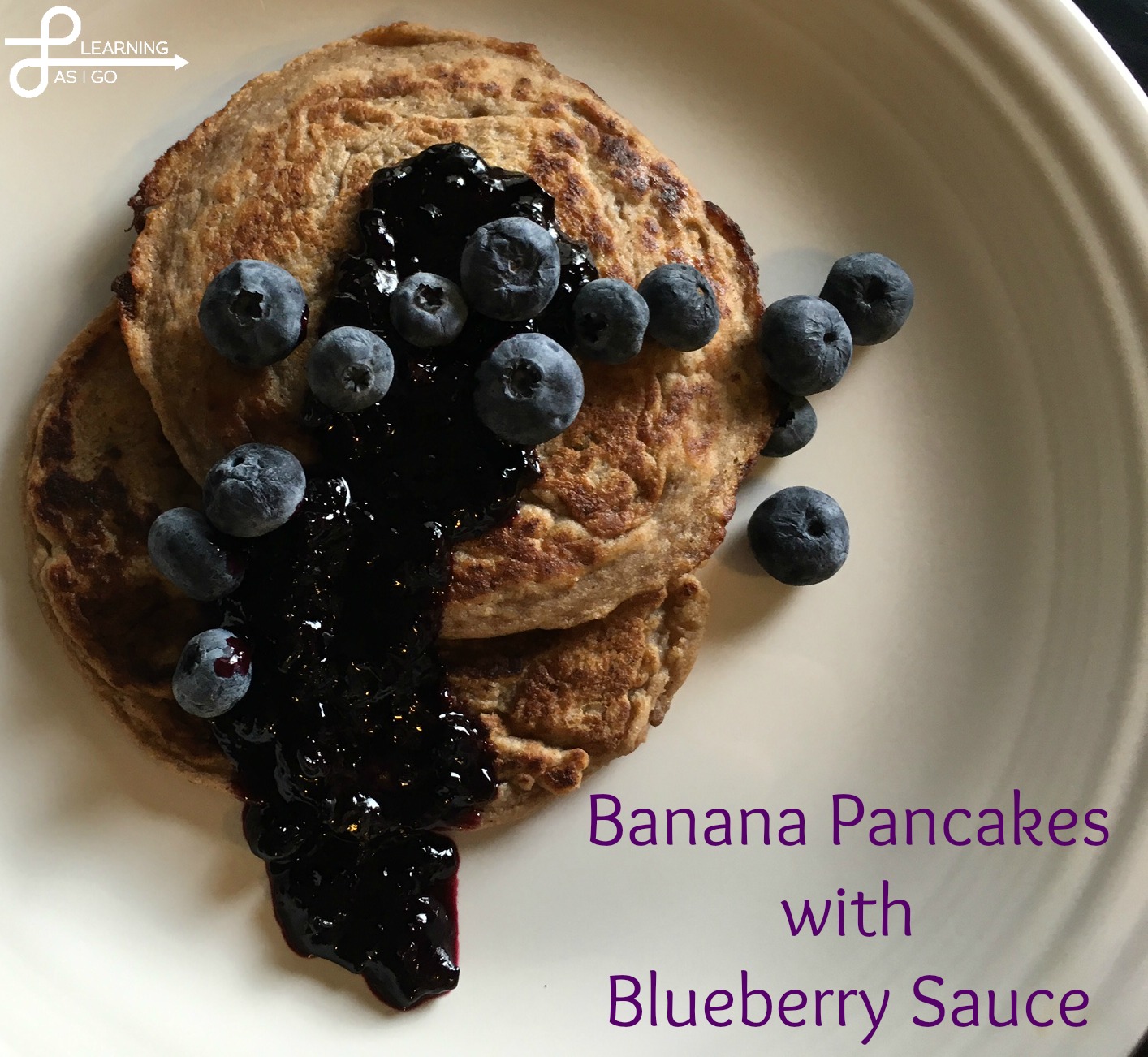 Banana Pancakes with Blueberry Sauce